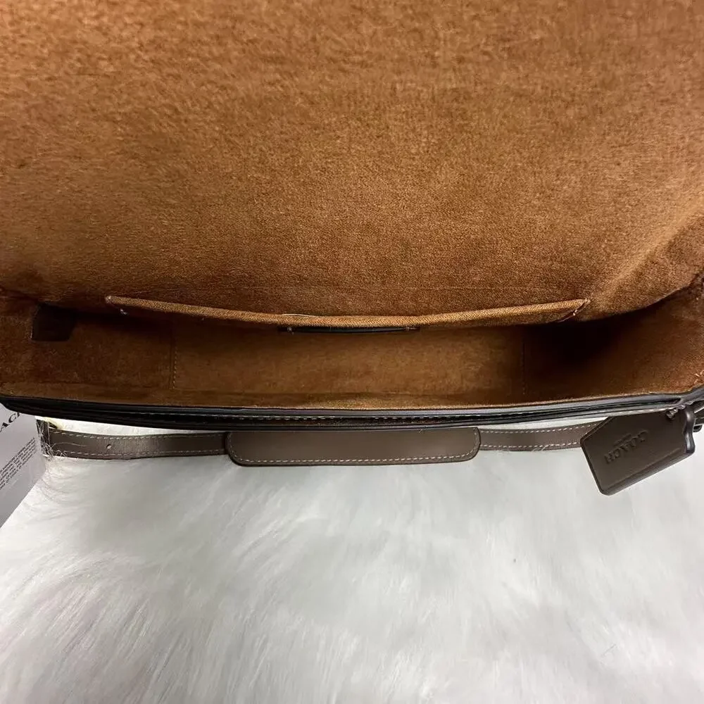 COACH Andrea Shoulder Bag In Smooth Leather/Gold/Dark Stone CT768 NWT